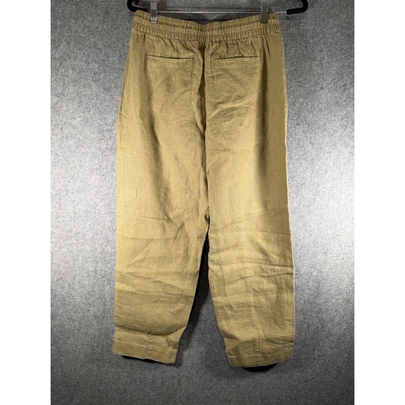Athleta Retreat Linen Ankle Pants Women's Small Green Drawstring Casual - Picture 7 of 9